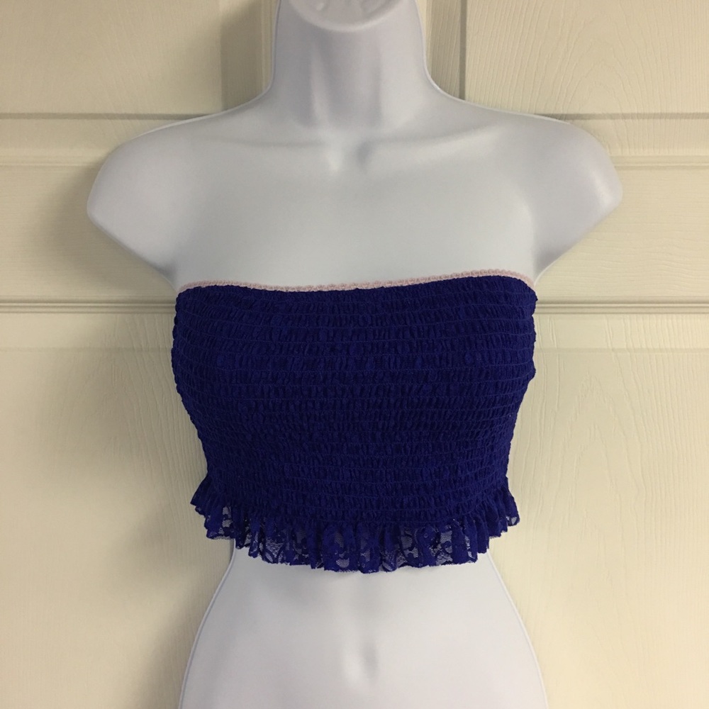 Free People lace bandeau crop top